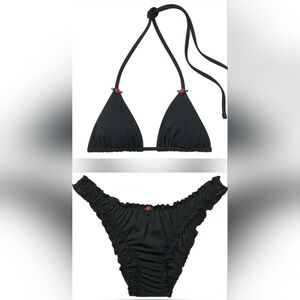 XS S M L XL PINK By Frankies Bikinis Cape May Hudson Bikini Set Black